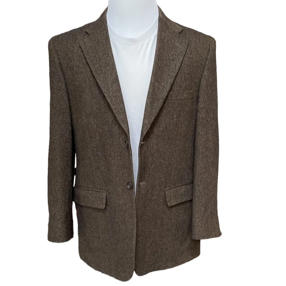 Vintage by Towncraft‎ Two Button Tweed Wool Blazer Sport Jacket Size: 42R
